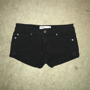 Black denim shorts from Garage in a size 0